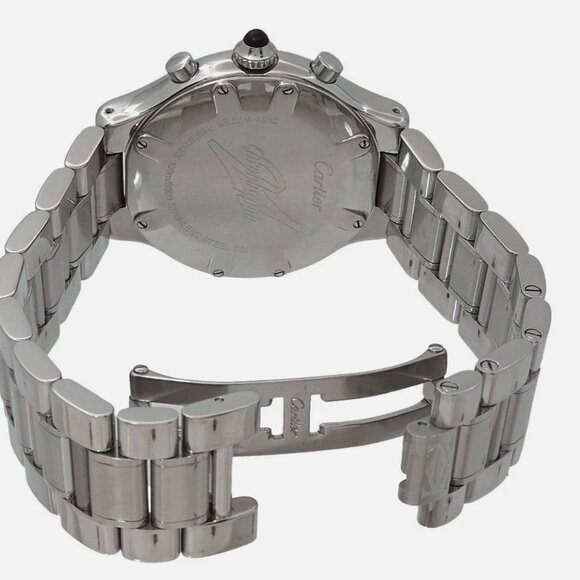 Cartier Mens 44mm Chronoscaph Quartz Black Dial Watch - Picture 4 of 6